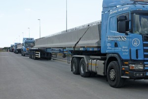  Prefabricated bridge beams are up to 45 m long and weigh up to 135 tonnes 