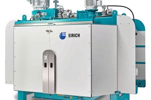  New Eirich intensive mixer type D23 with an effective capacity up to 3000 liters, equivalent to 2 m³ set concrete – for the first time in operation for core concrete 