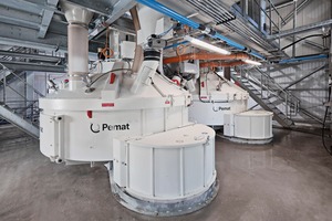  Two Pemat PMPR 3000 planetary mixers with whirler were used, each with a compacted concrete output of 2 cbm 