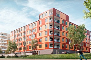  Die Sandwichelemente für den Arkens Väg Apartmentkomplex in Haninge … 