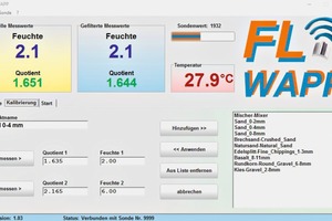  Favoritenliste mit voreingestellten Eichkurven  