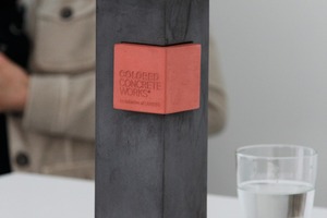  The trophy of the Colored Concrete Works Award consists of colored concrete  