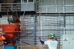  A reinforcement cage for pipes after welding 