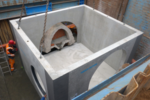  The gigantic precast elements unite two inlets into one outlet  