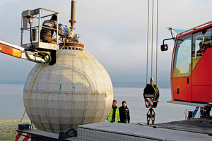  Installation and testing the pump turbine on the concrete sphere  