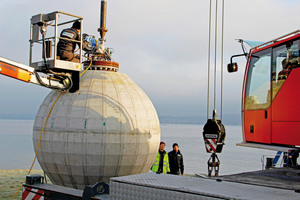  Montage und Überprüfung der Pumpturbine an der Betonkugel  