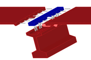  Explosionszeichnung einer Vergussfugenkonstruktion als Verbindung zwischen Hauptträger und Fahrbahnplatte eines Parkdecks 