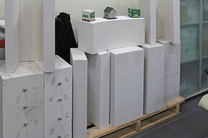  Finished AAC products displayed in the sales office of the factory in Kaluga  