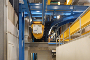  Even the fresh concrete is delivered automatically to the production lines by means of various bucket conveyors  