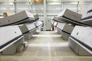  Lining segments with sealing frames of CTS Cordes in the Tübbingfeldfabrik of Implenia in Kirchheim unter Teck  