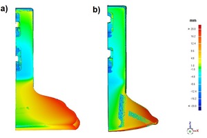  Wear map of traditional T blade (a) and new blade (b)  