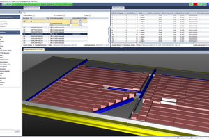  The new Unitecchnik UniCAM.10 master computer controls all production processes. The present display shows the distribution of the concrete placed on the space  