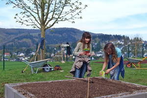  Der Aufbau eines Hochbeetes aus KLB-Schalungssteinen ist auch problemlos im eigenen Garten möglich. Auf einer ebenen Fläche wird das Beet in der gewünschten Höhe errichtet  