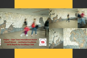  Revelstone gewann kürzlich die renommierte CMA-Trophäe für dieses Wandverblender-Projekt im Cape Town International Airport 