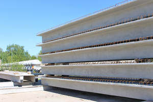  These double T floor slabs have been put to storage to be transported to the job site, … 