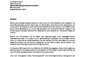  The Trade Association Fachvereinigung Betonbauteile mit Gitterträgern, the Bavarian Quality Association for Element Walls, Qualitätsgemeinschaft Doppelwand Bayern and the Syspro-Gruppe Betonbauteile have prepared and published a joint position paper on the application of the new WU code for concrete structures impermeable to water 