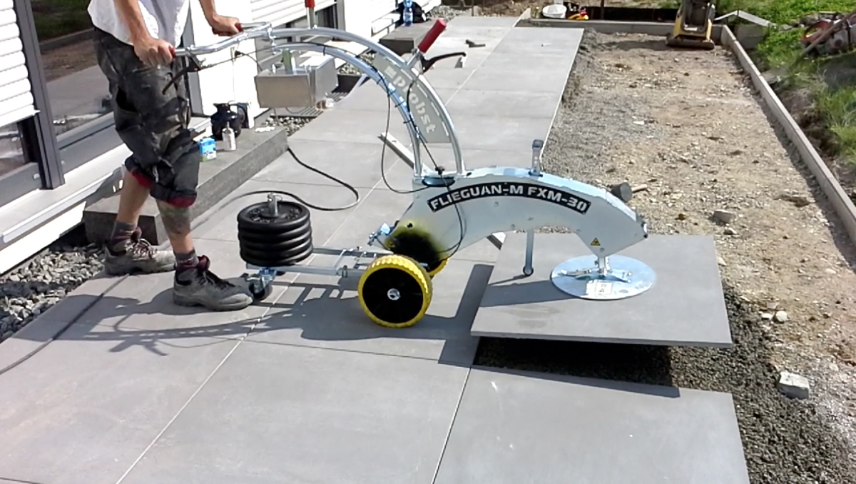 Tiles And Slabs Ergonomically Laid With Flieguan Concrete Plant Precast Technology