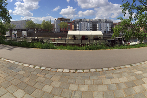  Using the Stuttgart permeable paver bridge building in terms of colors was even managed down to the Neckar banks 