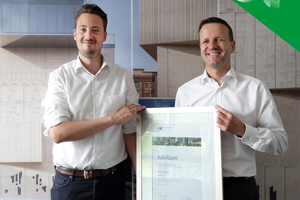  Managing Director, Dr. Bernd Trompeter (right), and Marketing Manager, Lutz Hammer, are very glad about a certificate of the Chamber of Commerce and Industry  