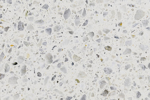  Flooring detail: the close-up view makes the pearl-white aggregate visible (maximum size 8&nbsp;mm)  