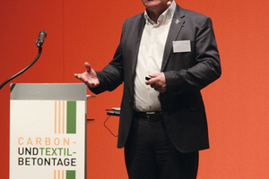  Prof. Dr.-Ing. Dr.-Ing. E. h. Manfred Curbach, Vorstandsvorsitzender C3 – Carbon Concrete Composite e. V., stellte unter anderem das CUBE-Ergebnishaus vor 