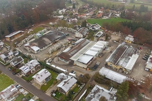  Aerial view of Ramerberg, in the middle of the picture the concrete plant of Josef Hain GmbH &amp; Co. KG 