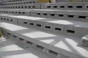  The air outlets below every seat on the spectator stands made of precast concrete elements were very good visible in the shell condition 