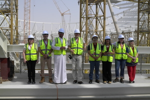  The author Christian Brensing (4th from left) together with a project team visited the Al Rayyan Stadium that is under construction 