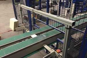  The palletizing station includes a measuring system with laser units and sensors  