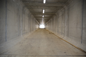  The media tunnel consists of 23 individual rectangular precast concrete segments from the concrete plant Kleihues in Emsbüren, Germany  