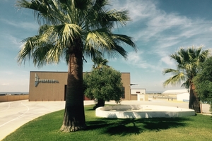  The Prefesur site in Fuente Palmera near the southern Spanish city of Córdoba with the precast concrete hall 