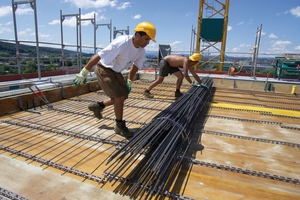  The prefabricated reinforcement elements are unrolled and extremely quickly installed 