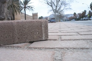  Fig. 4 Detailed view of the pavement and the recycled paving block. 