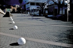  Fig. 8 Prototype of a sperical concrete bollard with recycled material. 