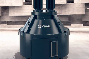  Die Firma Pemat lieferte zwei Vorsatzbeton-Planetenmischer PMPM 500 mit zusätzlichem unabhängig regelbarem Wirbler, … 