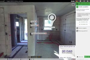  Werden mit 3D-Laserscannern erstellte 360°-Fotopanoramen online gestellt, können Projektpartner darauf zugreifen, Informationen abfragen oder eigene ergänzen  