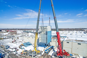  Aggregates storage tower modules pre-assembled on ground 