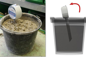  Fig.: Measurement in fresh concrete using a moisture probe  