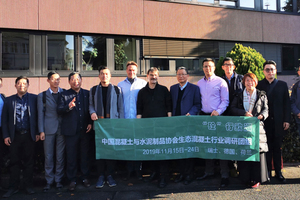  Vertreter der chinesischen Betonfertigteilindustrie und der SLG kamen zum fachlichen Erfahrungsaustausch in der SLG-Geschäftsstelle zusammen 