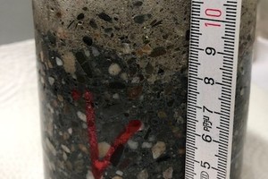  Fig.: Real life: settling of over-compacted F6 concrete 