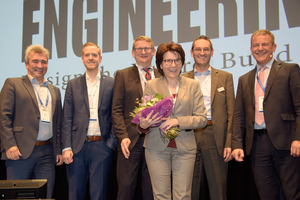  V.l.n.r.: Christian Hanser und Stefan Maier von RIB SAA, Christian und Jana Prilhofer von Prilhofer Consulting, Werner Maresch von Precast Software Engineering und Robert Neubauer von RIB SAA  