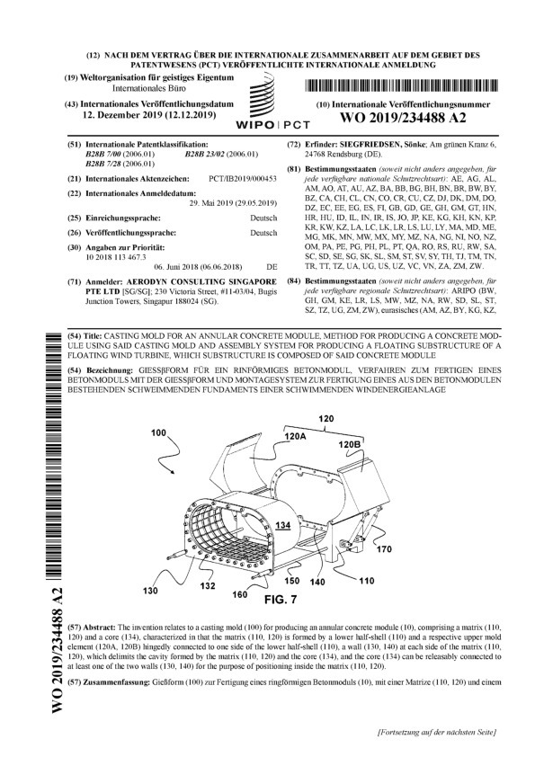 Casting mold for an annular concrete module, method for producing a ...