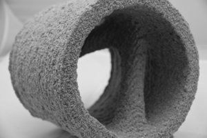  3: Partikelbett-3D-Drucken, Nassdrucken: ein an der TU München hergestellter Prototyp 
