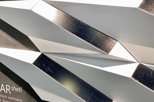  Zukünftig werden die in Glasflächen integrierten Solarzellen an Fassaden Strom liefern 