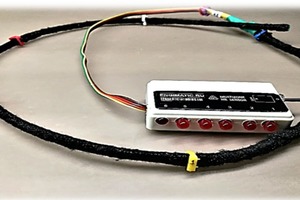  Fig. 10: Six-zone cable humidity sensor with indicator unit for critical excess of humidity in the control zones 