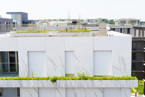  ... use a façade design with white cement and grass motives 