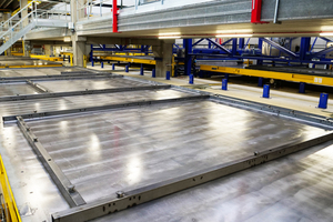  Individual circulation pallets are transferred from the manufacturing line to separate buffer areas ... 