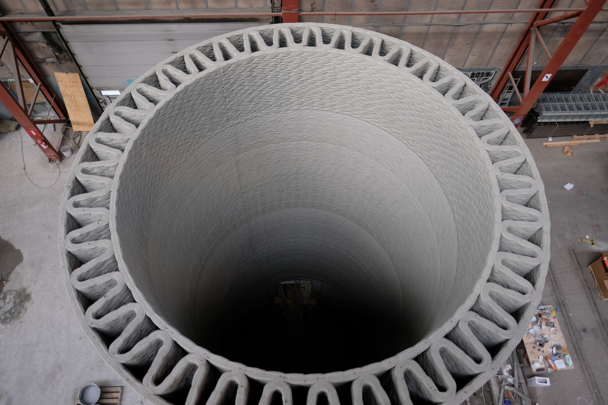 Tall wind turbine towers with 3Dprinted concrete bases Concrete