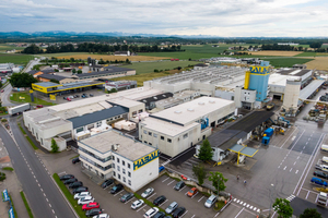  Aerial view of the company grounds of the Habau Group in Perg, Upper Austria  