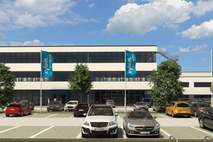  Frontansicht des Bürogebäudes auf dem neuen Firmengelände der Xylem Analytics Germany GmbH in Weilheim, Oberbayern 